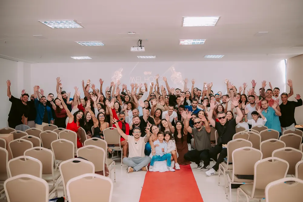 Turma completa ao final de um dia de treinamento